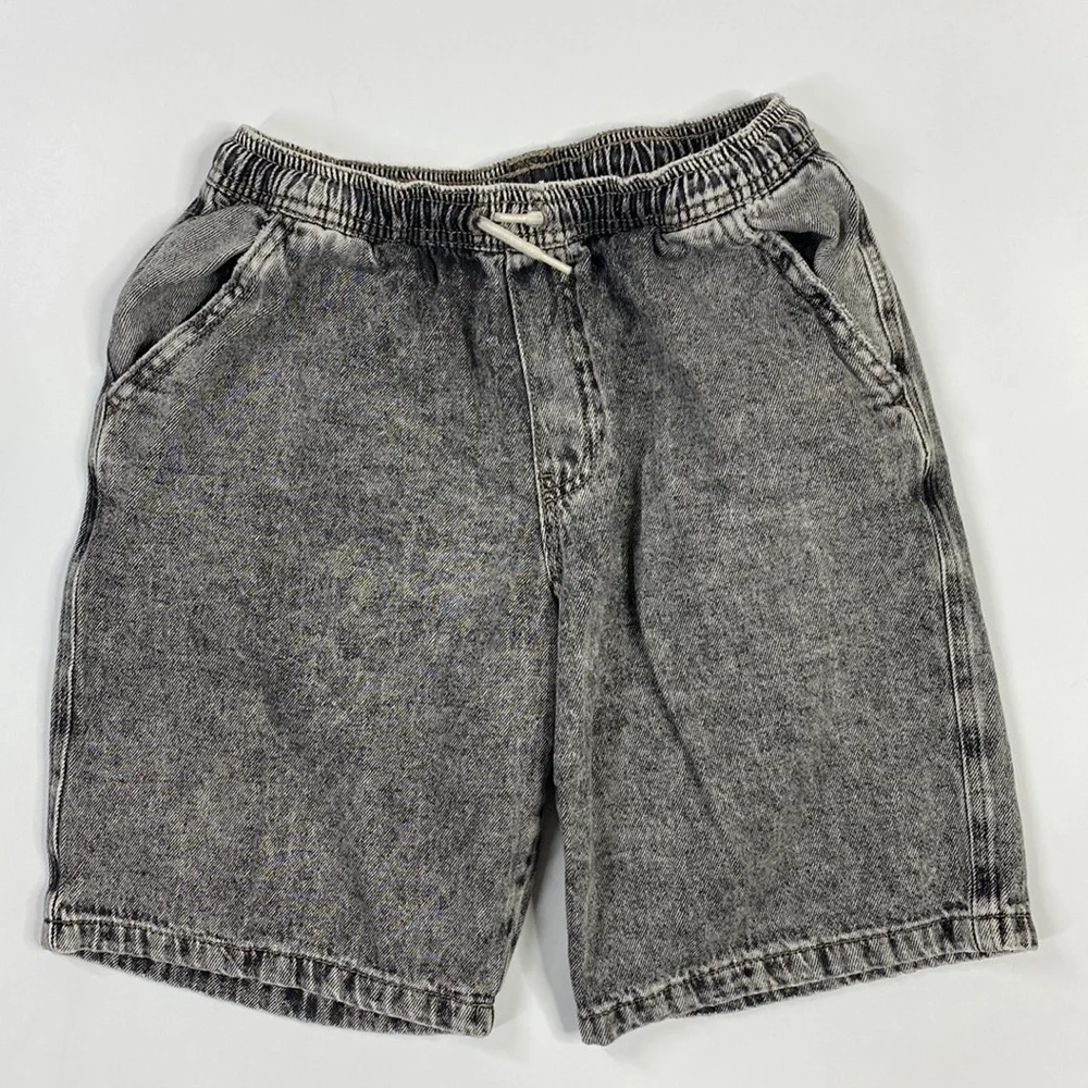 Zara Grey Black Bermuda Stretch Drawstring Shorts Size 13-14